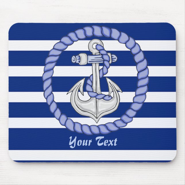 Personlig Nautical Anchor 2 Mus Pad Musmatta (Framsidan)