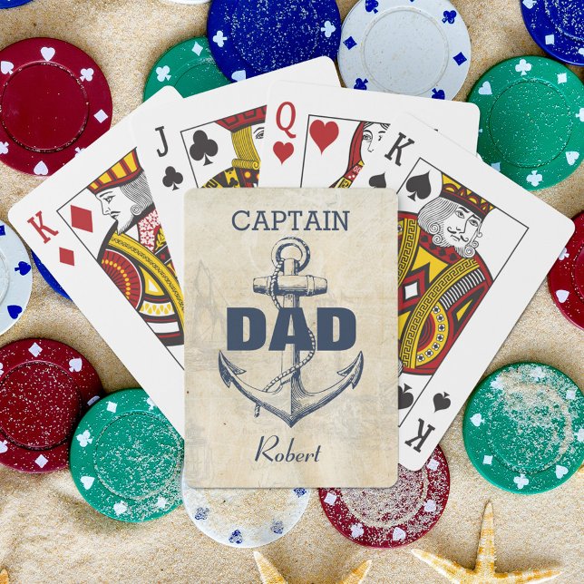 Personlig Nautical Anchor kapten Pappa Casinokort (Skapare uppladdad)