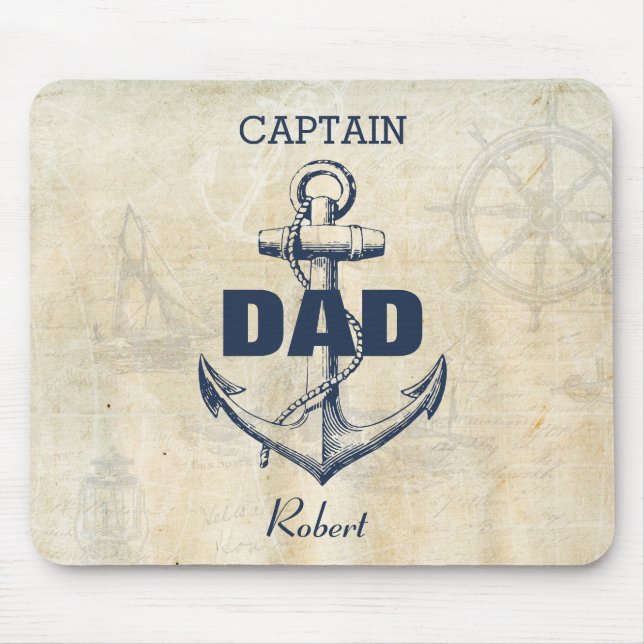Personlig Nautical Anchor kapten Pappa Musmatta (Framsidan)