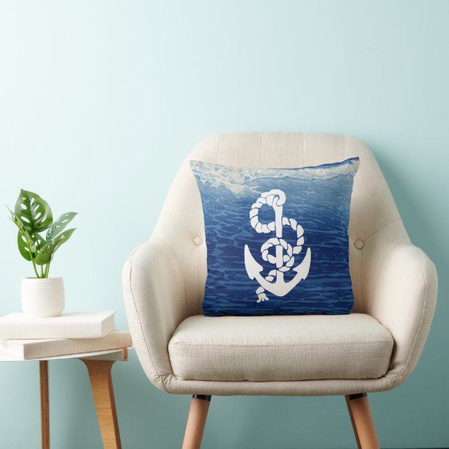 Personlig Nautical Anchor Living the Dream Kudde (Stol)