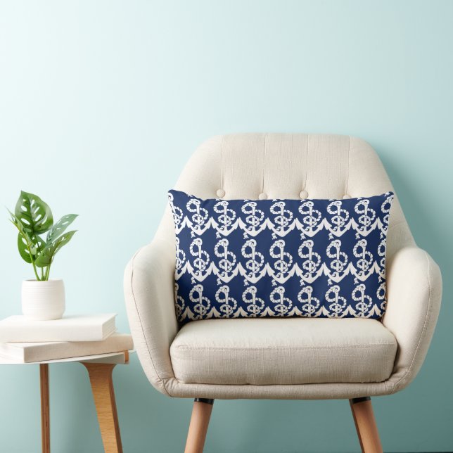 Personlig Nautical Anchor Living the Dream Lumbarkudde (Stol)