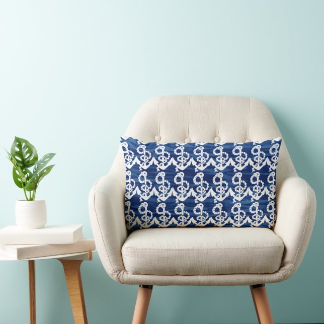 Personlig Nautical Anchor Living the Dream Lumbarkudde (Stol)