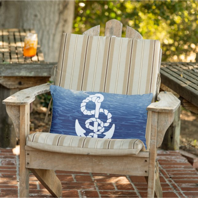 Personlig Nautical Anchor Living the Dream Lumbarkudde (Stol)