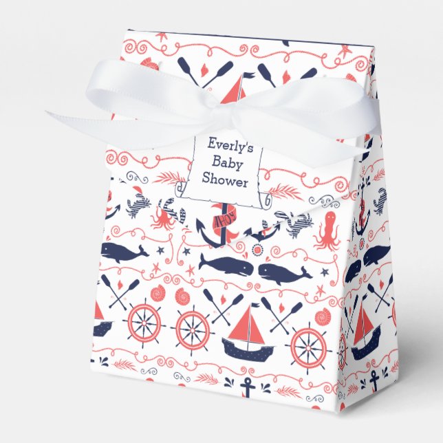Personlig Nautical Baby Shower Favor Door Price Presentaskar (Framsidan Sidan)