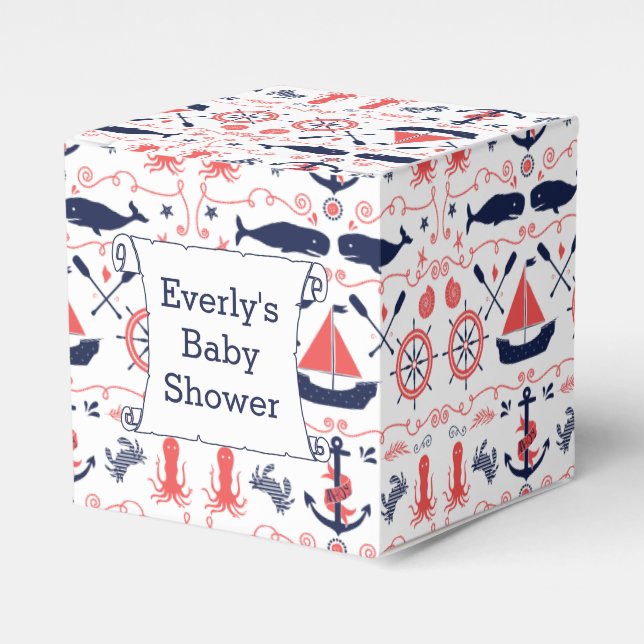 Personlig Nautical Baby Shower Gift Bag Presentaskar (Framsidan Sidan)