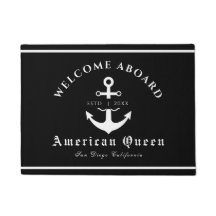 Personlig Nautical Black Welcome Aboard