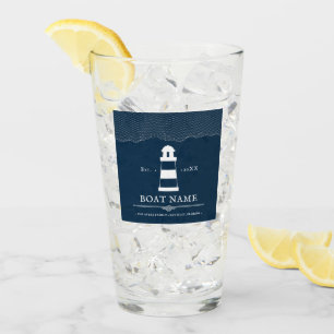 Personlig Nautical Blue fyr Boat Glaskopp