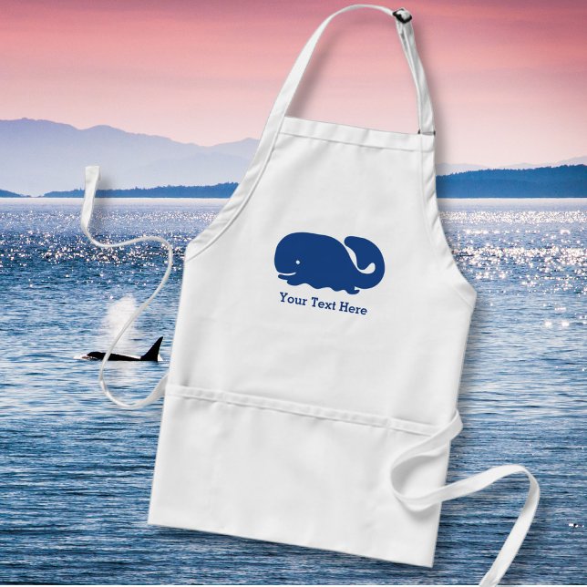 Personlig Nautical Blue Whale i mönster Förkläde (Skapare uppladdad)