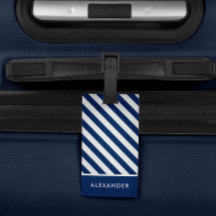 Personlig Nautical Blue White Rand Bag Märkre