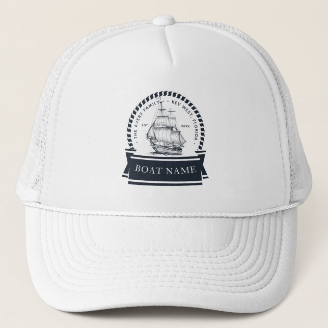 Personlig Nautical Boat Keps (Framsida)