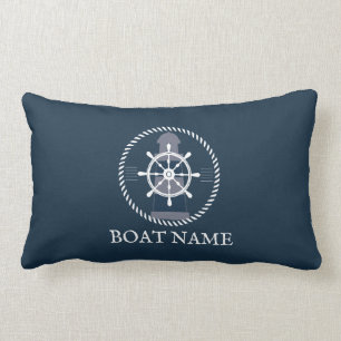 Personlig Nautical Boat Namn Lumbarkudde
