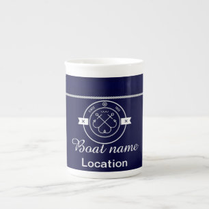 Personlig Nautical Bone China Mugg Benporslin Mugg