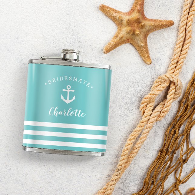 Personlig Nautical ’Bridesmate’ Bridesmaid Fickplunta (Skapare uppladdad)