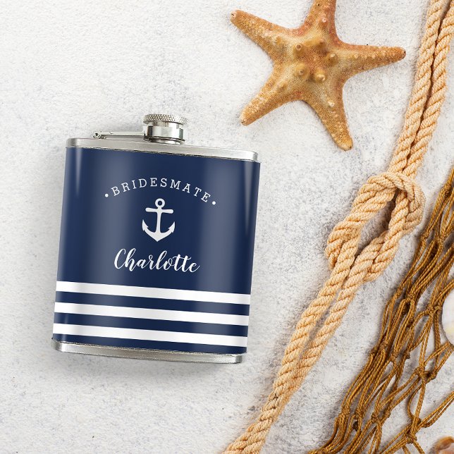 Personlig Nautical ’Bridesmate’ Bridesmaid Fickplunta (Skapare uppladdad)