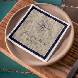Personlig Nautical Compass Bröllop Napkins Pappersservett