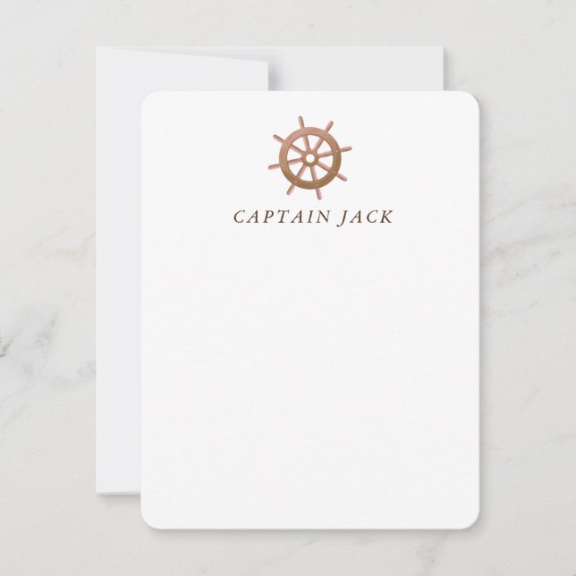 Personlig Nautical Frakt Helm Note Card Anteckningskort (Framsida)