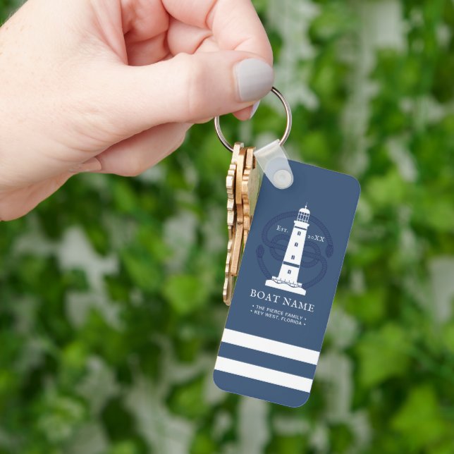 Personlig Nautical fyr Nyckelring (Hand)