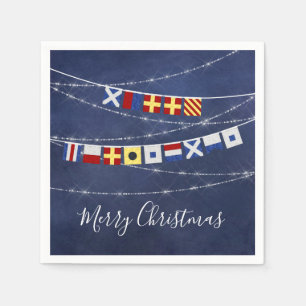 Personlig #Nautical God jul Signal Flagga Pappersservett