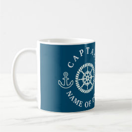 Personlig Nautical Kapten/Boat Namn Editable Kaffemugg