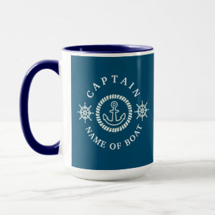 Personlig Nautical Mugg kapten/Boat Namn