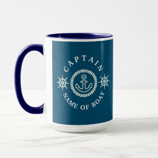 Personlig Nautical Mugg kapten/Boat Namn