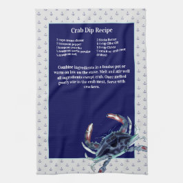 Personlig Nautical Navy Anchor Recipe keepsaké Kökshandduk