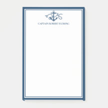 Personlig Nautical Navy Blue Anchor