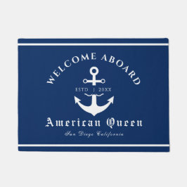 Personlig Nautical Navy Blue Welcome Aboard
