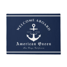 Personlig Nautical Navy Blue Welcome Aboard
