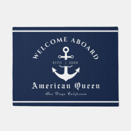 Personlig Nautical Navy Blue Welcome Aboard