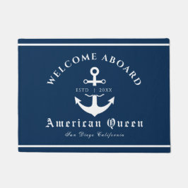 Personlig Nautical Navy Blue Welcome Aboard