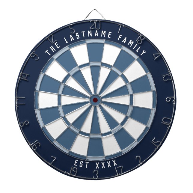 Personlig Nautical Navy Blues & Off White Darttavla (Framsidan)