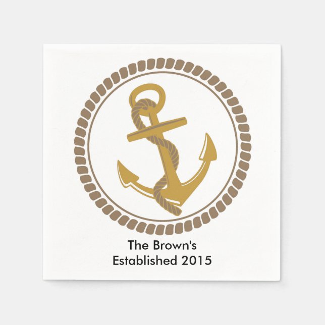 Personlig Nautical Party Napkins Pappersservett (Framsidan)