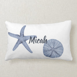Personlig Nautical Pillow Blue Watercolor Lumbarkudde