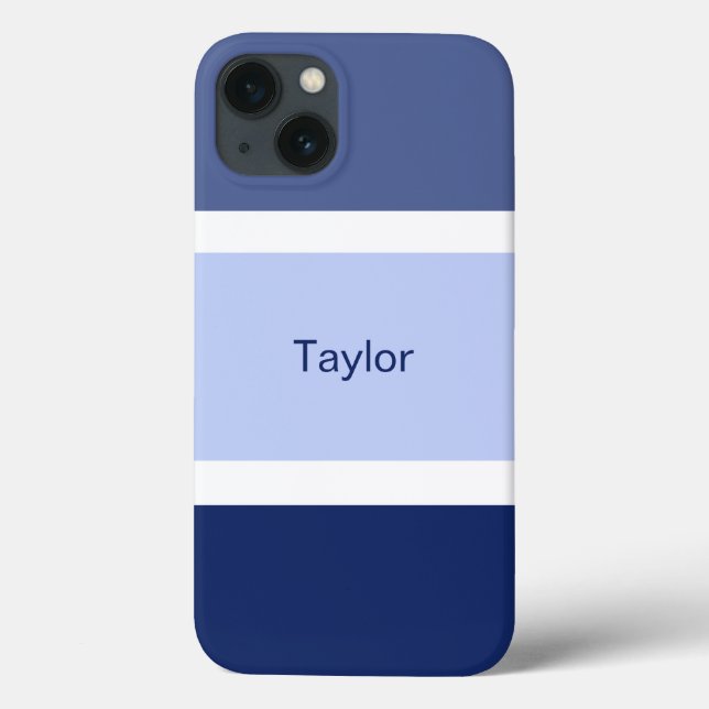 Personlig Nautical Rand Blue and White (Baksida)