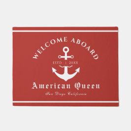 Personlig Nautical Red Welcome Aboard
