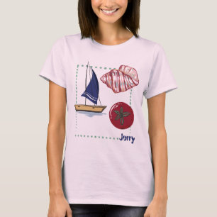 Personlig Nautical Seashell & Tomato T Shirt