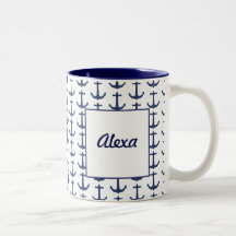 Personlig Nautical Theme Mugg