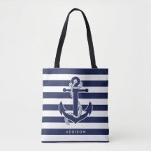 Personlig Nautical Tote bags Lägg till ditt namn