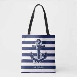 Personlig Nautical Tote bags Lägg till ditt namn Tygkasse