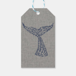 Personlig Nautical Whale Svan Art Presentetikett