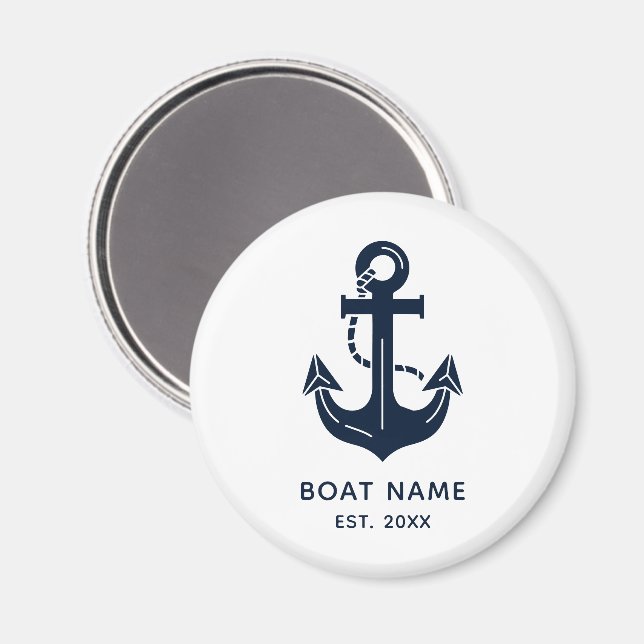 Personlig Nautilus Ankarbåt Namn Magnet (Front/Back)