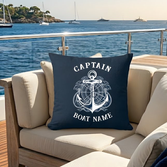 Personlig Nautilus Kapten Båt Namn Ankar Kudde (Skapare uppladdad)