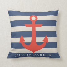 Personlig Nautisk Baby Nursery Pillow
