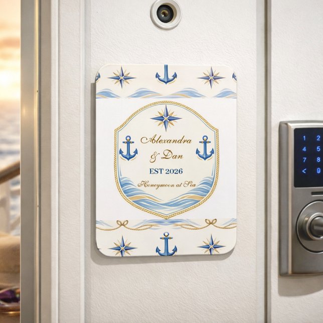 Personlig nautisk bröllopskam magnet (Skapare uppladdad)