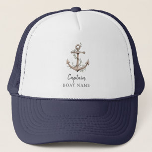 Personlig Nautisk kapten Boat Namn Anchor Keps