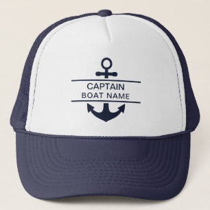 Personlig Nautisk kapten Boat Namn Anchor Keps