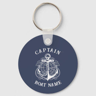 Personlig Nautisk kapten Boat Namn Anchor Nyckelring