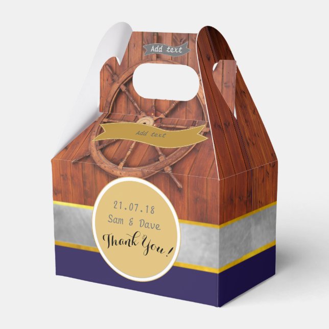 Personlig NAUTISK rustik rorstjärna Gavel Presentaskar (Framsidan Sidan)