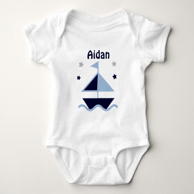 Personlig ’Nautisk sjöfart/segelbåt/marin’ baby Sh T Shirt (Framsida)